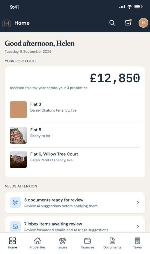 The same dashboard on a phone.